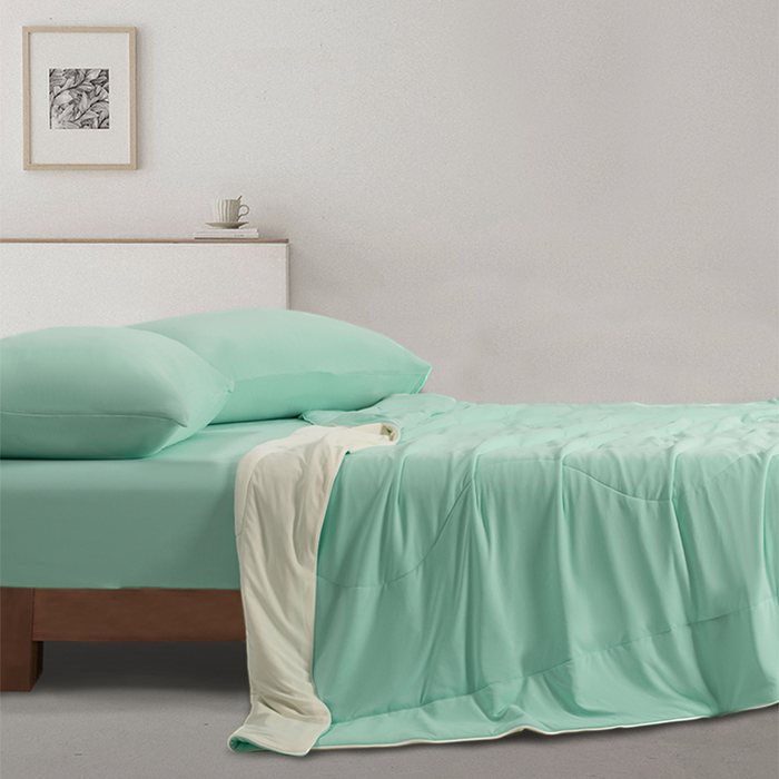 Epitex Softicool Collection 1600TC Bedsheet Set (Green Breeze) | Fitted Sheet Set