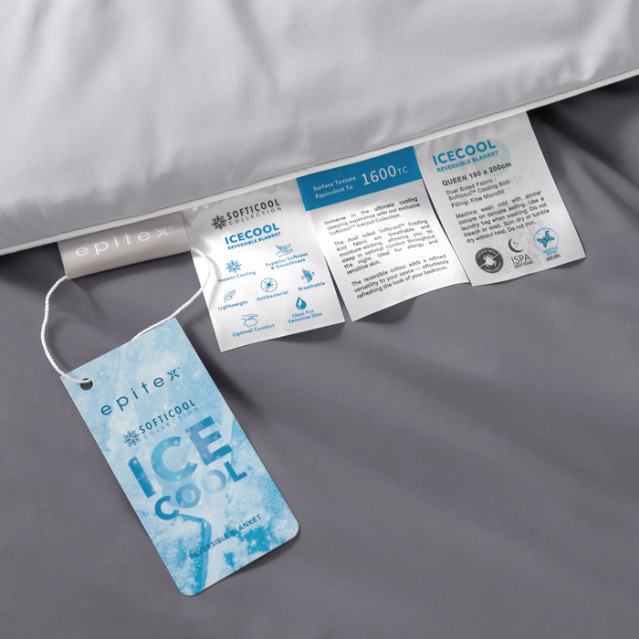 EPITEX SOFTICOOL ICECOOL REVERSIBLE BLANKET (Warm Grey)
