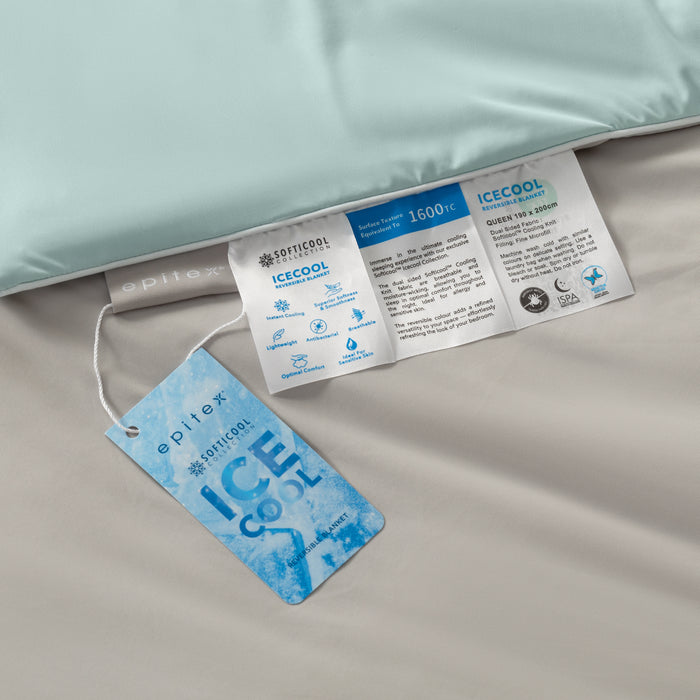 EPITEX SOFTICOOL ICECOOL REVERSIBLE BLANKET (Mint Grey)