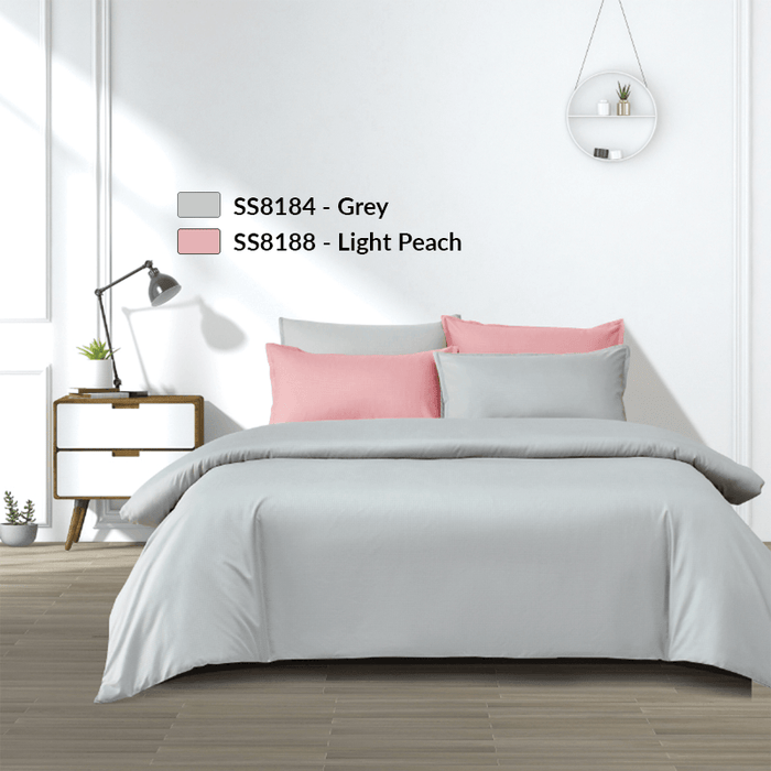 Epitex Silkysoft 980TC Bedsheet | Fitted sheet Set | Bedset (SS8184 - Grey)