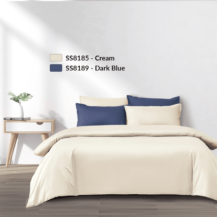 Epitex Silkysoft 980TC Bedsheet | Fitted sheet Set | Bedset (SS8189 - Dark Blue)