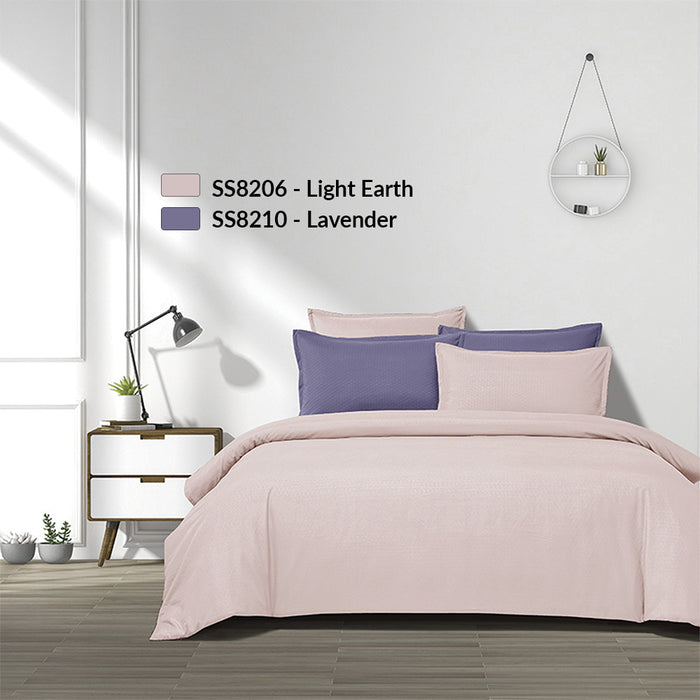 Epitex Silkysoft 980TC Bedsheet | Fitted sheet Set | Bedset (Light Earth / Lavender)