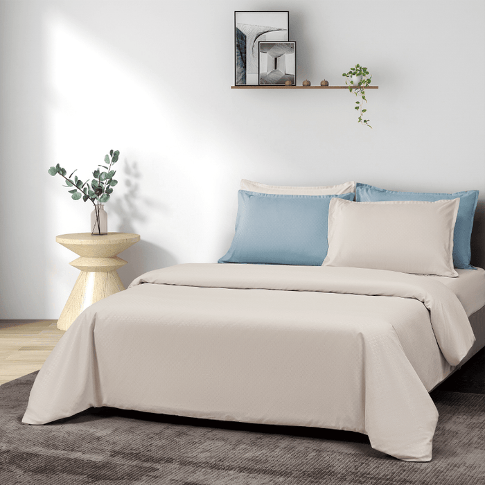 Epitex Silkysoft 980TC Bedsheet | Fitted sheet Set | Bedset (Smoky / Grey blue)