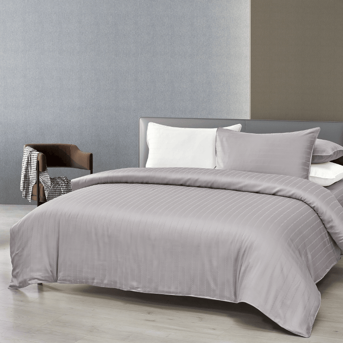 Epitex 100% Tencel Dobby 1600TC  Dawn Blue Fitted Sheet Set | Bedset (Soft Taupe)