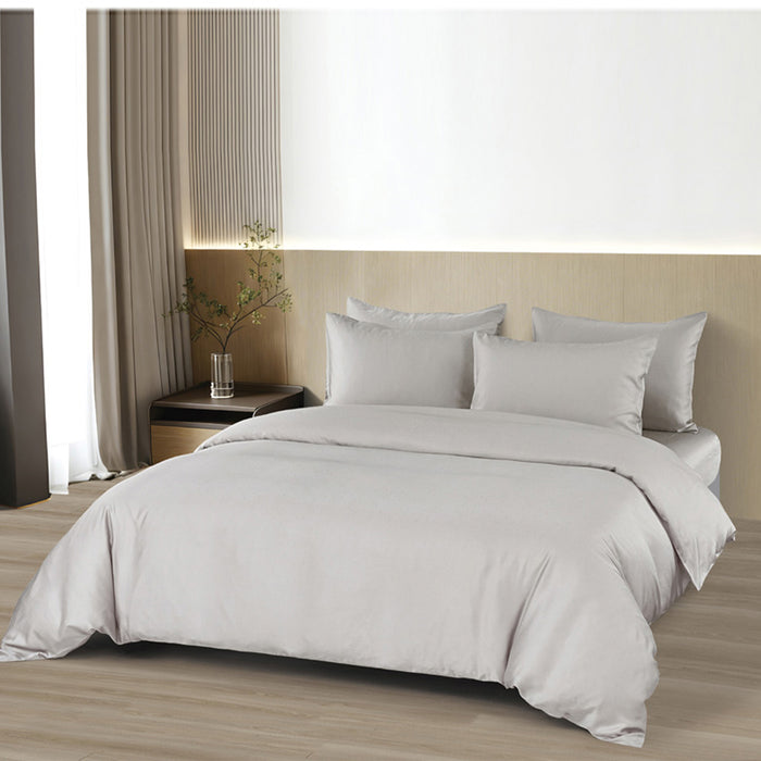 100% Tencel Dobby 1600TC Fitted Sheet Set | Bedset (Vapour Grey)