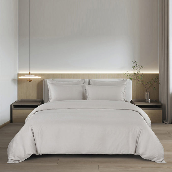 100% Tencel Dobby 1600TC Fitted Sheet Set | Bedset (Vapour Grey)