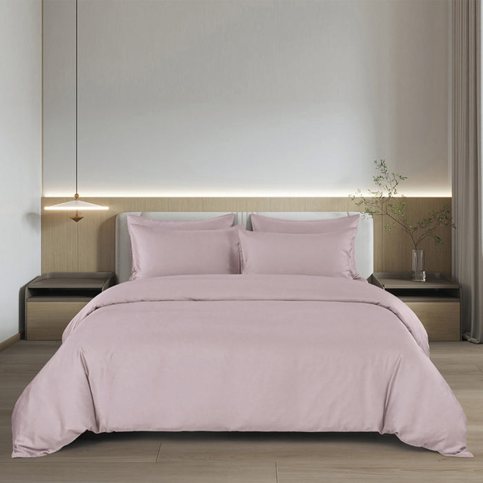 100% Tencel Dobby 1600TC Fitted Sheet Set | Bedset (Rose Taupe)