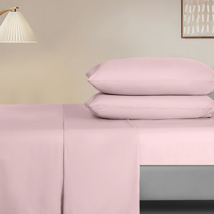 Epitex Verocool Collection 1200TC Solid Bedsheet (Blush) | Fitted Sheet Set | Bedset