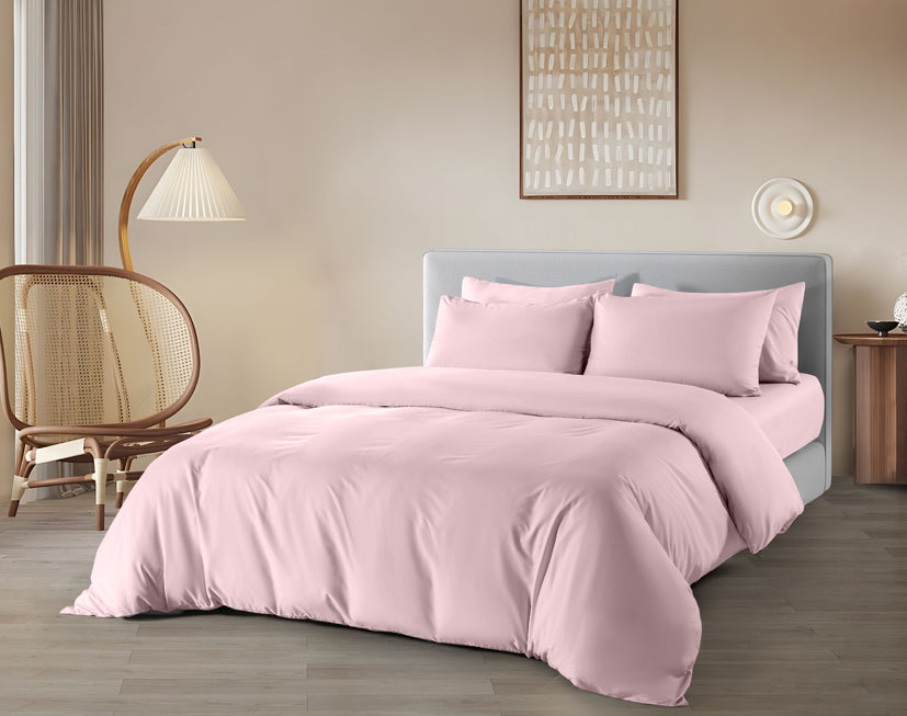 Epitex Verocool Collection 1200TC Solid Bedsheet (Blush) | Fitted Sheet Set | Bedset