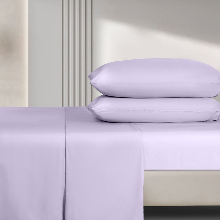 Epitex Verocool Collection 1200TC Solid Bedsheet (Lilac) | Fitted Sheet Set | Bedset