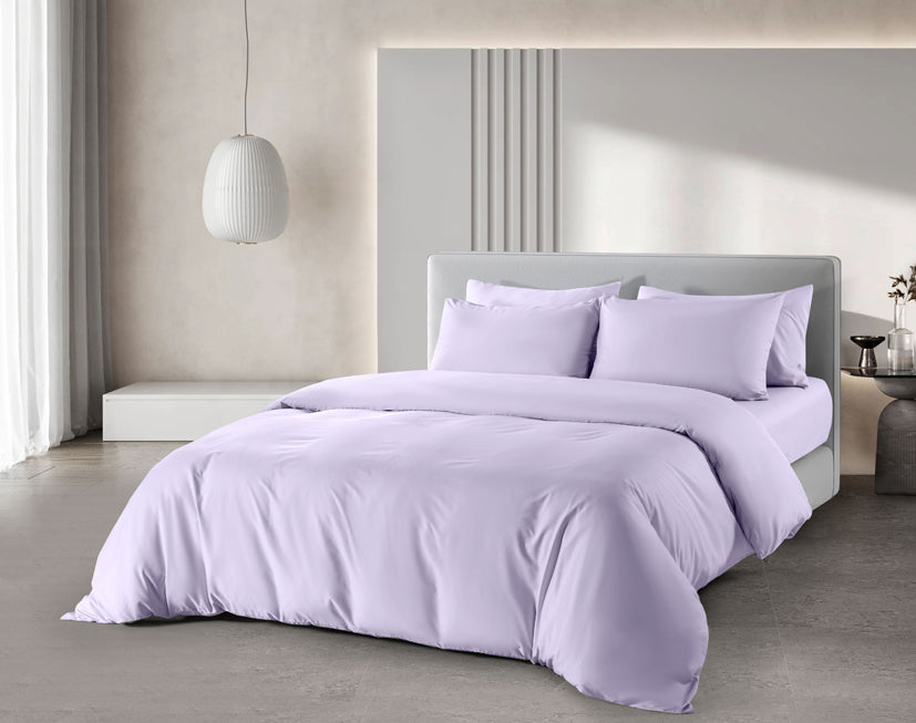 Epitex Verocool Collection 1200TC Solid Bedsheet (Lilac) | Fitted Sheet Set | Bedset