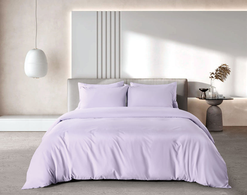 Epitex Verocool Collection 1200TC Solid Bedsheet (Lilac) | Fitted Sheet Set | Bedset