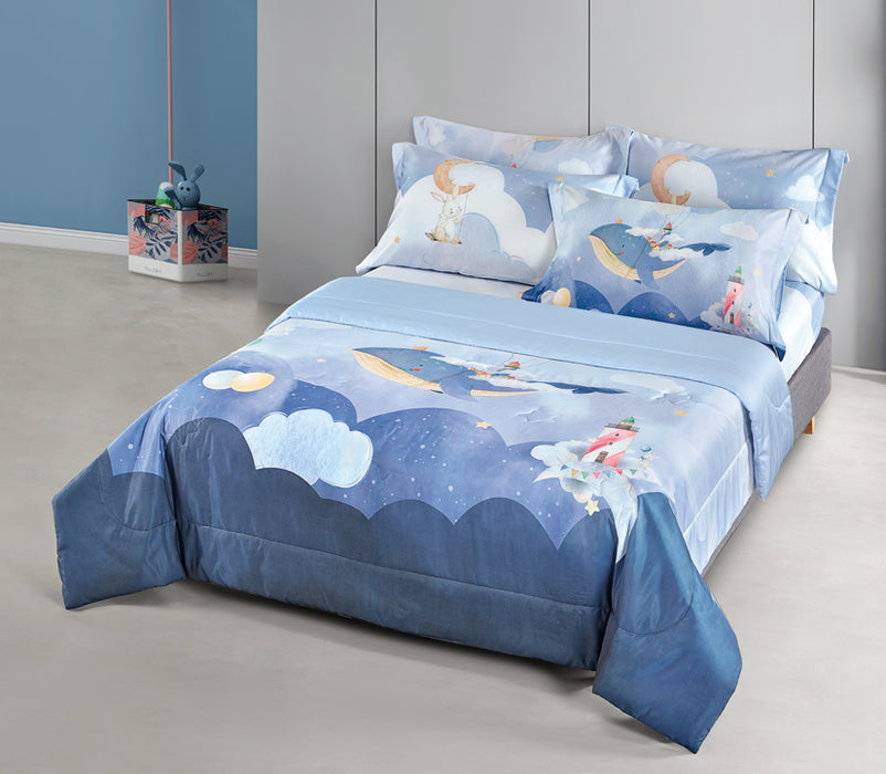 EPITEX WHIMSY ARTE 1200TC Bedsheet | Fitted Sheet Set (WH673 Whale Adventure)