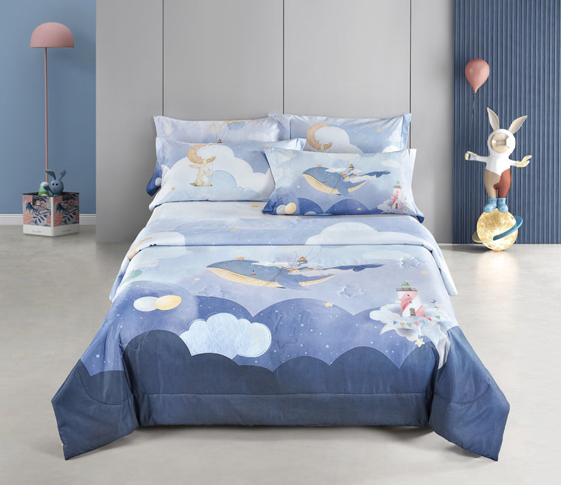 EPITEX WHIMSY ARTE 1200TC Bedsheet | Fitted Sheet Set (WH673 Whale Adventure)