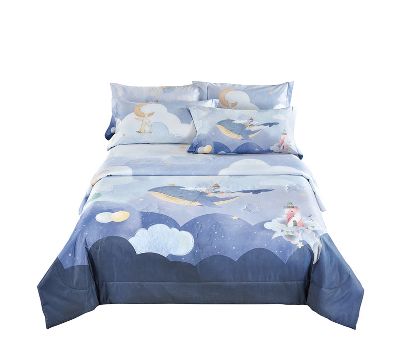 EPITEX WHIMSY ARTE 1200TC Bedsheet | Fitted Sheet Set (WH673 Whale Adventure)