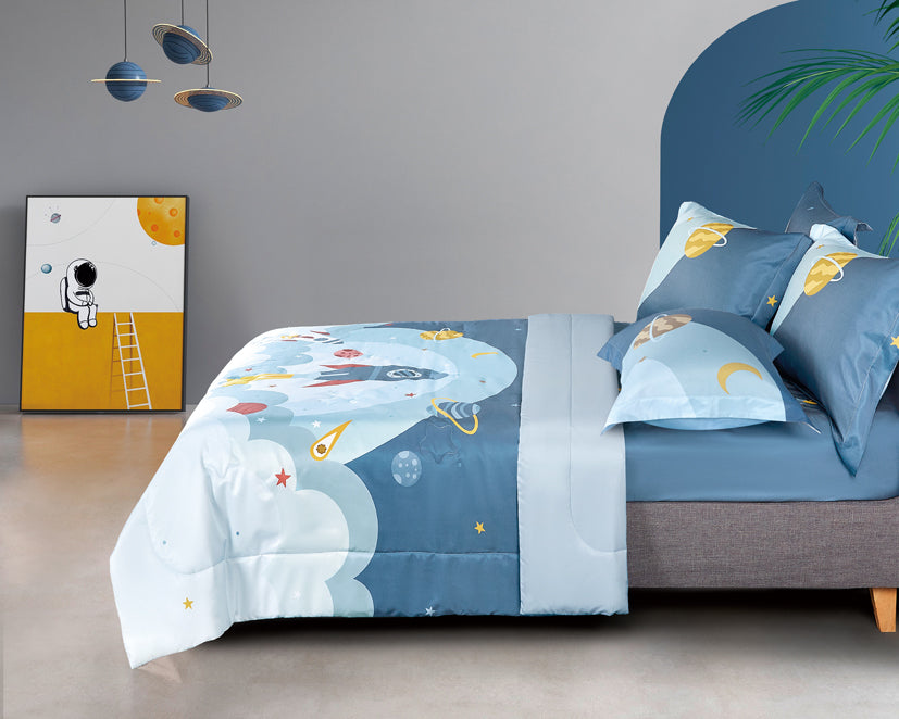 EPITEX WHIMSY ARTE 1200TC Bedsheet | Fitted Sheet Set (WH674 Rockets)