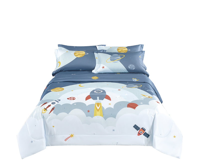 EPITEX WHIMSY ARTE 1200TC Bedsheet | Fitted Sheet Set (WH674 Rockets)