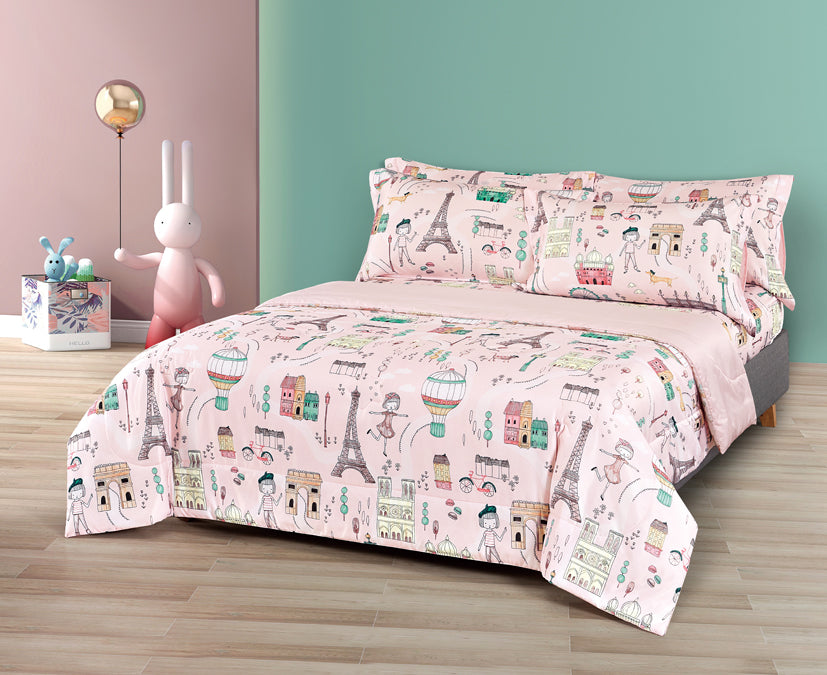 EPITEX WHIMSY ARTE 1200TC Bedsheet | Fitted Sheet Set (WH676 Paris Tour)