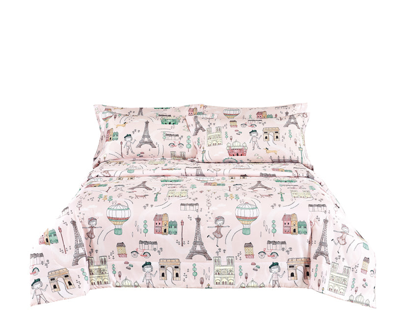 EPITEX WHIMSY ARTE 1200TC Bedsheet | Fitted Sheet Set (WH676 Paris Tour)