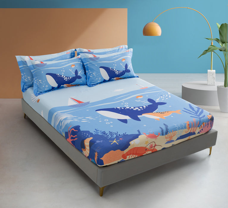EPITEX WHIMSY ARTE 1200TC Bedsheet | Fitted Sheet Set (WH681 Whales)