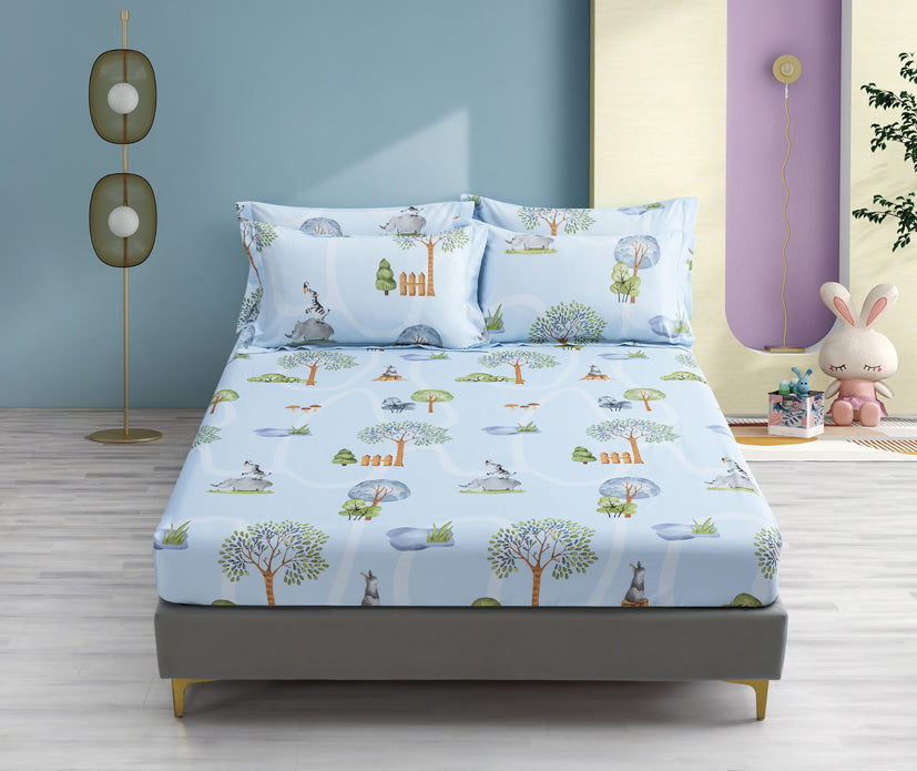 EPITEX WHIMSY ARTE 1200TC Bedsheet | Fitted Sheet Set (WH684 Tiny Trails)
