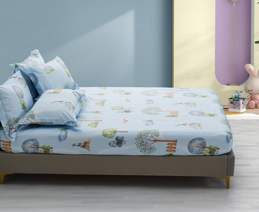 EPITEX WHIMSY ARTE 1200TC Bedsheet | Fitted Sheet Set (WH684 Tiny Trails)