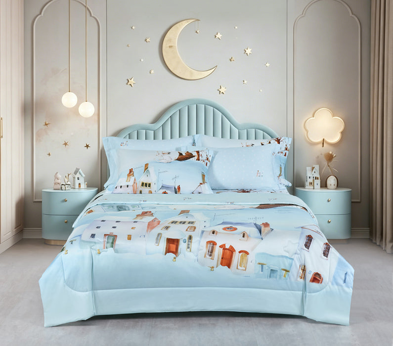 EPITEX WHIMSY ARTE 1200TC Bedsheet | Fitted Sheet Set (WH686 Snow City)
