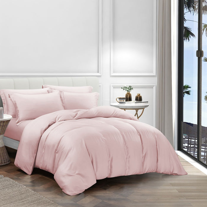 (Clearance Sale) Bamboo Collection 1200TC Blush Fitted Sheet Set | Bedset