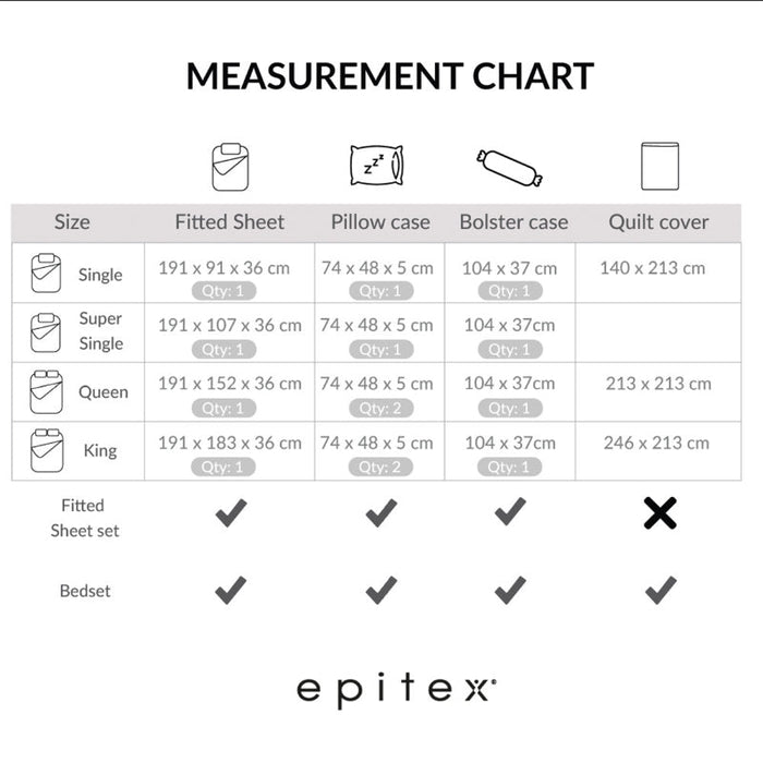 Epitex Silkysoft 980TC Bedsheet | Fitted sheet Set | Bedset (SS8182 - Hushed Lilac)