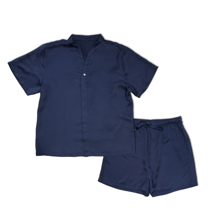(New Arrival) Epitex 100% Tencel Sleep Wear Set - Midnight Blue | Lounge Wear | Pjyamas