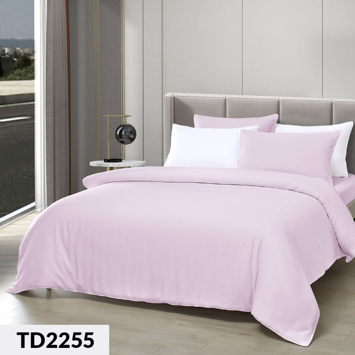 (New Arrival) Epitex 100% Tencel Dobby 1600TC Silvery Pink Fitted Sheet Set | Bedset