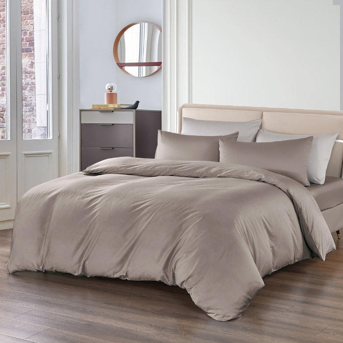 100% Pure Cotton 980TC Taupe Fitted Sheet Set | Bedset - Epitex