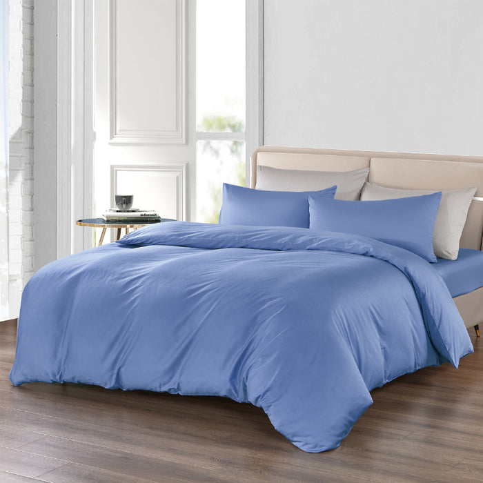 100% Pure Cotton 980TC Dawn Blue Fitted Sheet Set | Bedset - Epitex