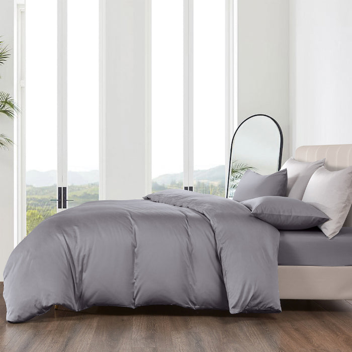 Pure Cotton 980TC Dim Grey Fitted Sheet Set | Bedset - Epitex