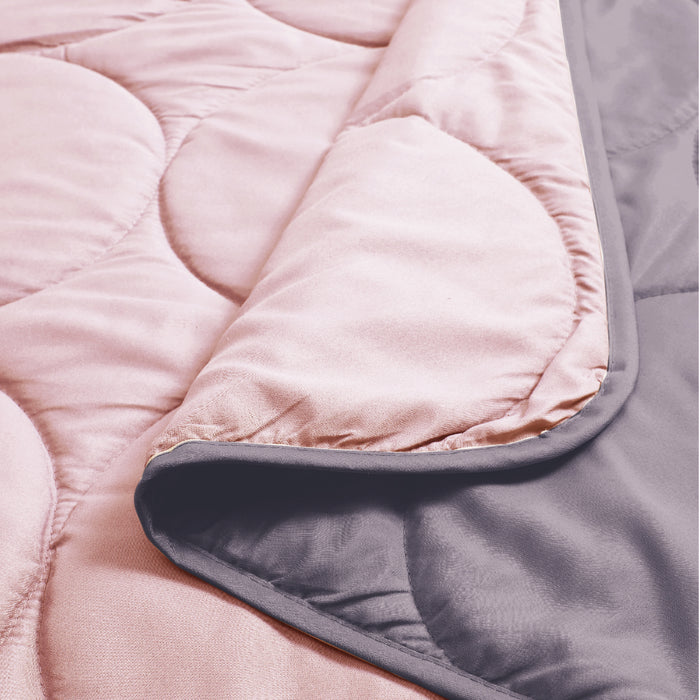 Epitex Air Down Blanket Reversible Solid Lt Pink / Gull Ash - Epitex