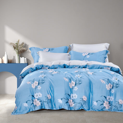 Tencel Print 1000TC Baby Blue Bedset - Epitex