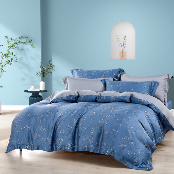 Tencel Print 1000TC Oriental Blue Bedset - Epitex