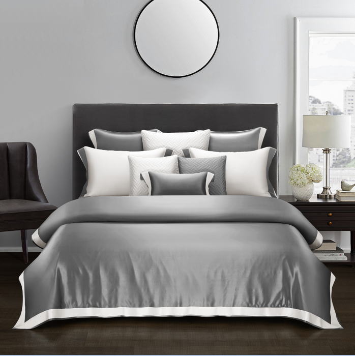 Epitex 100% Luxury Mulberry Pure Silk Series Bedset (Grey) - Epitex